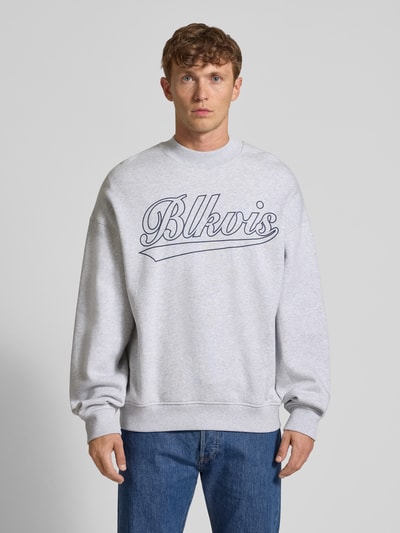 BLKVIS Sweatshirt mit gerippten Abschlüssen Hellgrau Melange 4