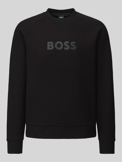 BOSS Green Sweatshirt mit tonalem Logo-Schriftzug Modell 'Salbo' Black 2