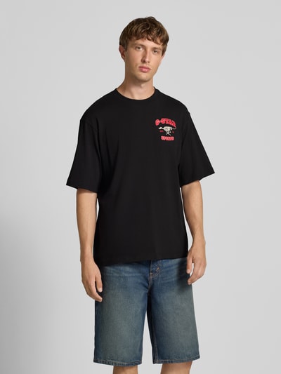 G-Star Raw Regular fit T-shirt met logoprint, model 'Running Dog' Zwart - 4