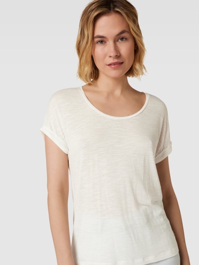 Tommy Hilfiger T-shirt met vaste mouwomslagen Ecru - 3