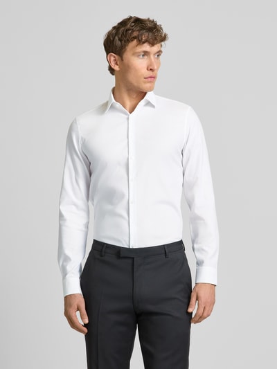 CK Calvin Klein Slim Fit Business-Hemd mit Knopfleiste Modell 'Bari' Weiss 4