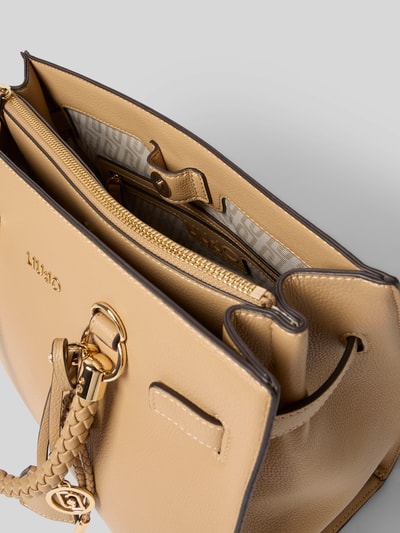 Liu Jo White Handtasche mit Label-Applikation Modell 'MANHATTAN' Hellbraun 5