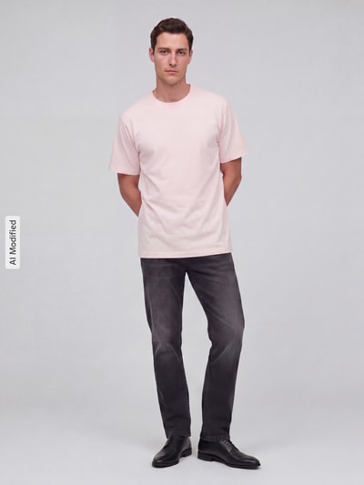MCNEAL Regular Fit T-Shirt aus reiner Baumwolle Hellrosa 1
