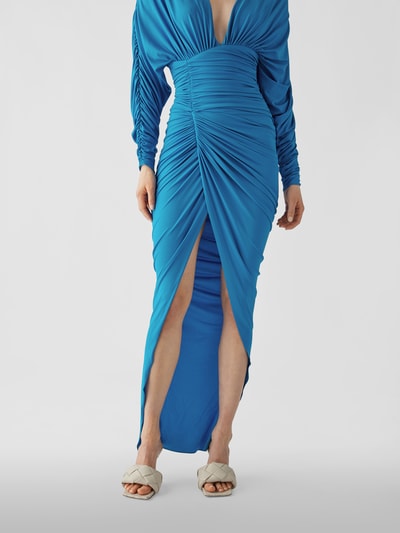 Alexandre Vauthier Maxikleid in Wickel-Optik Blau 6