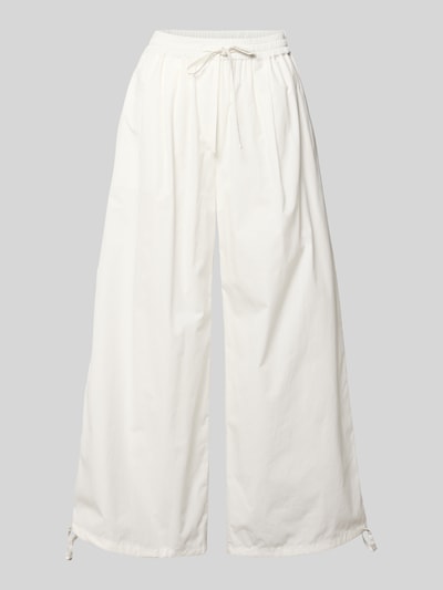 Weekend Max Mara Regular Fit Weite Hose aus reiner Baumwolle Modell 'BELLICO' Weiss 2