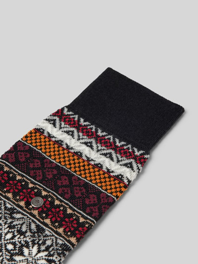 Burlington Socken aus Schurwoll-Mix Modell 'Country Fair Isle' Black 2