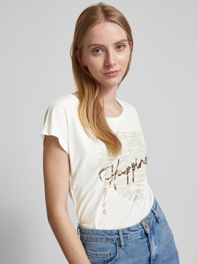 Montego T-shirt z nadrukiem z motywem i napisem Złamany biały 3