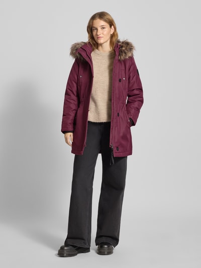 ONLY Shaped Fit Parka mit Label Patch Modell 'IRIS' Bordeaux 1