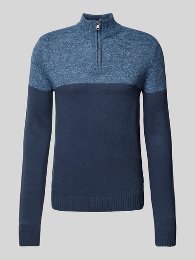 Blend Gebreide pullover met opstaande kraag Marineblauw - 2