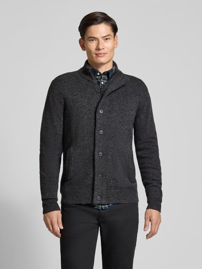 Barbour Cardigan met opstaande kraag Essential PATCH Grafiet - 4