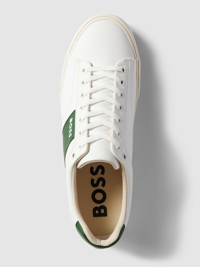 BOSS Sneakers in wit met contrastgarnering, model 'Adien' Wit - 4