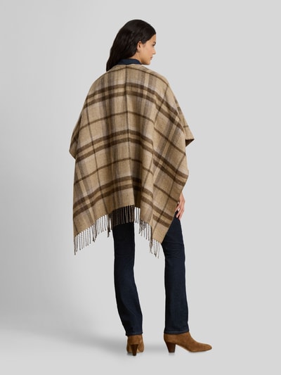 Lauren Ralph Lauren Poncho aus Wolle mit Fransenabschluss Taupe 5