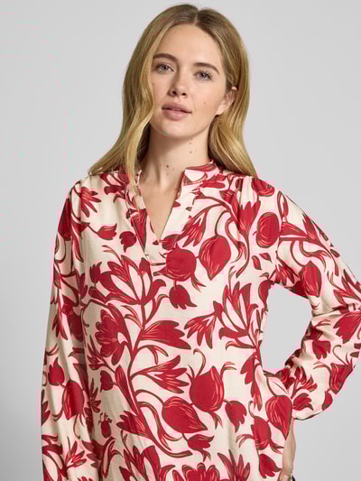 ZABAIONE Relaxed fit blouse van vicosemix, model 'Lu44z' Lichtrood - 3