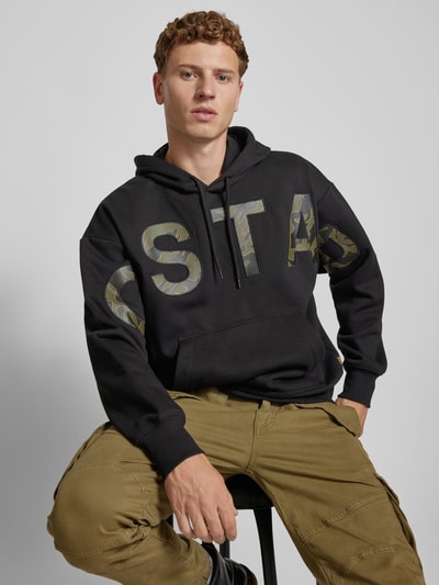 G-Star Raw Hoodie mit Label-Patches Modell 'Embro' Black 3