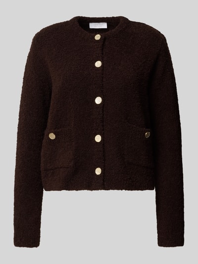 Rich & Royal Strickjacke mit Knopfleiste Dunkelbraun 2