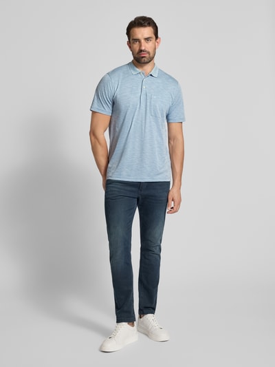 RAGMAN Poloshirt mit Label-Stitching Hellblau 1