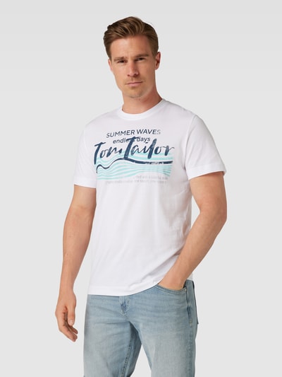 Tom Tailor T-Shirt mit Logo-Print Weiss 4