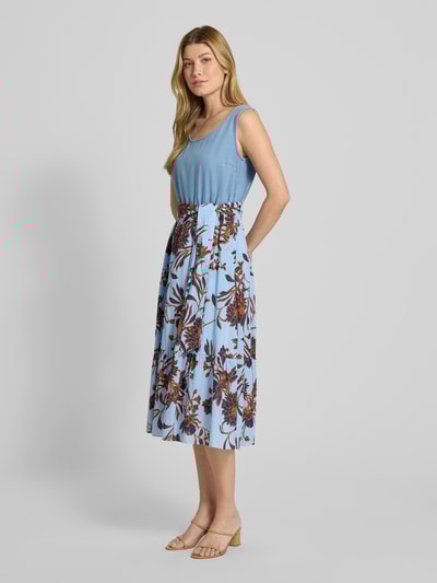 More & More Midi-jurk met strikceintuur Bleu - 1