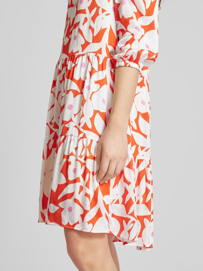 Marc Cain Blousejurk met all-over motief Rood - 3