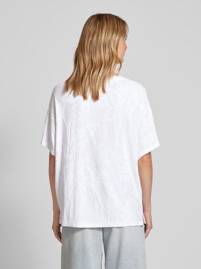 Brax T-shirt z kwiatowym wzorem Biały 3