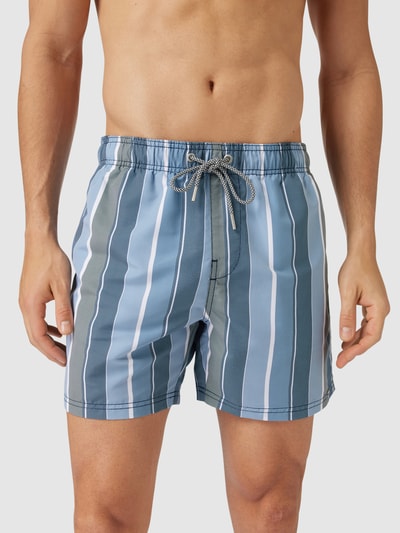 Schiesser Badehose mit Streifenmuster und Allover-Print Oliv 3