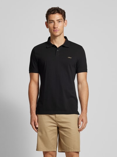 s.Oliver RED LABEL Poloshirt met labelstitching Zwart - 4