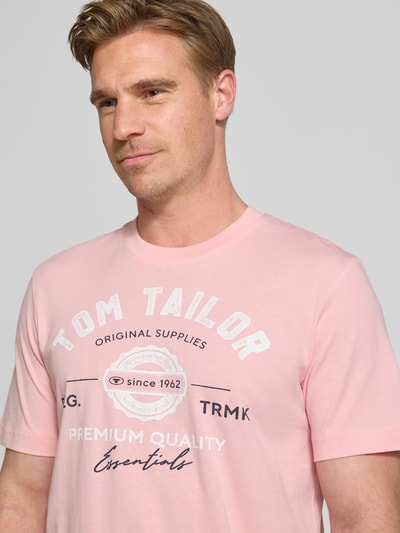 Tom Tailor Regular fit T-shirt van puur katoen Lichtroze - 3
