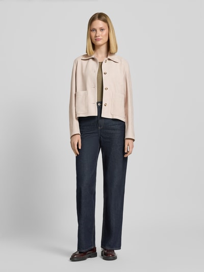 Windsor Lederjacke mit Umlegekragen Stein 1