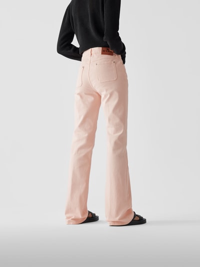 Etro Flared Leg Jeans mit Stickereien Rosé 5