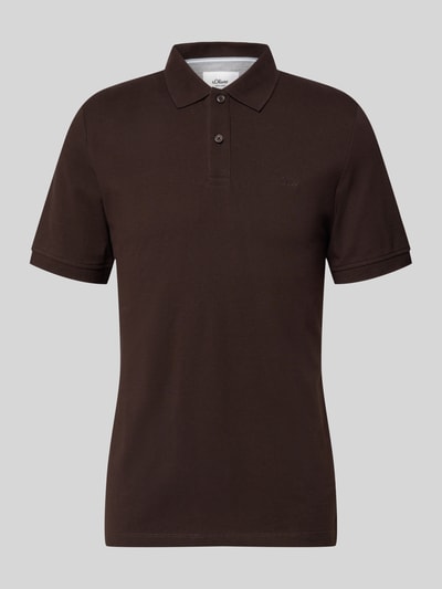 s.Oliver RED LABEL Koszulka polo z czystej bawełny o kroju regular fit Ciemnobrązowy 2