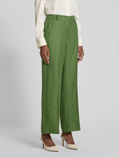 Weekend Max Mara Wide leg linnen broek met persplooien, model 'MALIZIA' Groen - 4