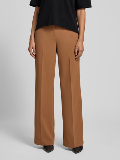 STEHMANN Wide leg bandplooibroek met steekzakken, model 'Hillda' Camel - 4