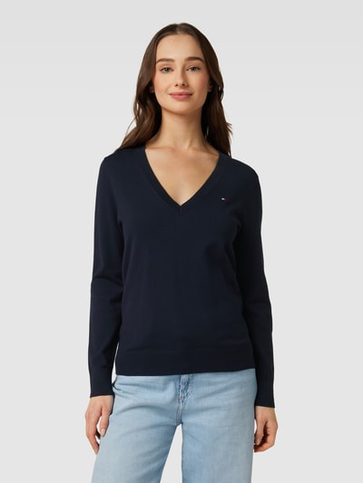 Tommy Hilfiger Strickpullover mit V-Ausschnitt Marine 4