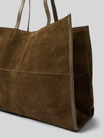 Mango Tote Bag aus echtem Leder Khaki 3