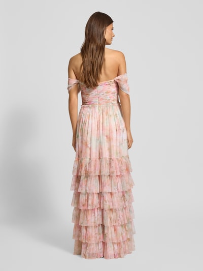 Jake*s Cocktail Abendkleid mit Raffungen Apricot Melange 5