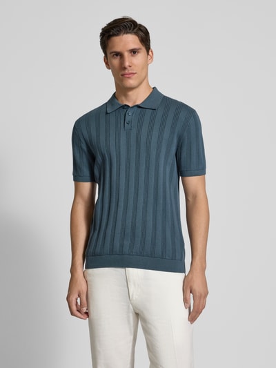 MCNEAL Regular Fit Strickpolo mit Strukturmuster Petrol 4