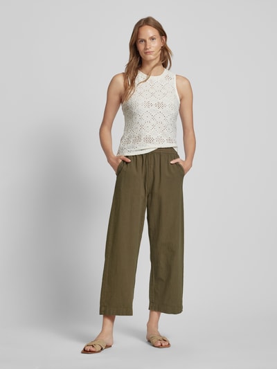 Kaffe Regular Fit Culotte mit elastischem Bund Modell 'Naja' Khaki 1