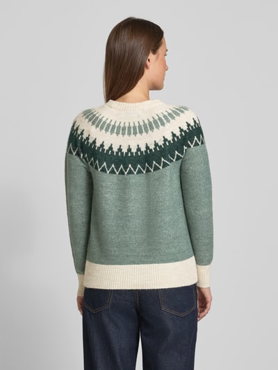 VERO MODA Regular fit gebreide pullover met wol, modell 'SIMONE' Rietgroen - 5