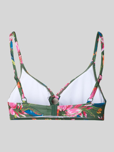 Produktfoto, Bralette Bikini-Oberteil mit Spaghettiträgern Modell 'Malia' von LASCANA aus Material-Mix mit Stretch-Anteil, Hakenverschluss, bunte Blüten-Optik