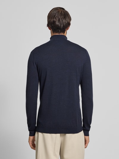 Matinique Gebreide pullover met ribboorden, model 'parcusman' Marineblauw - 5