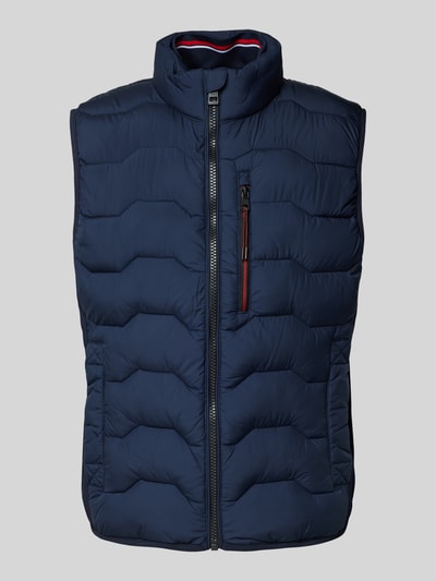 Tom Tailor Regular fit bodywarmer met borstzak met rits Marineblauw - 2