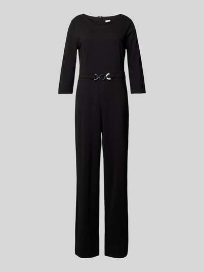 s.Oliver BLACK LABEL Regular Fit Jumpsuit aus fließendem Viskose-Mix mit Ziergürtel Black 2