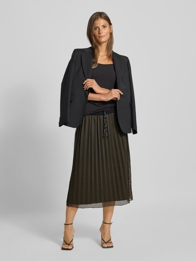 Marc Cain Midirock mit elastischem Bund und Tunnelzug Khaki 1