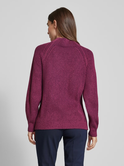 Tom Tailor Loose Fit Strickpullover mit gestreiftem Ripp-Muster Dunkelrot 5