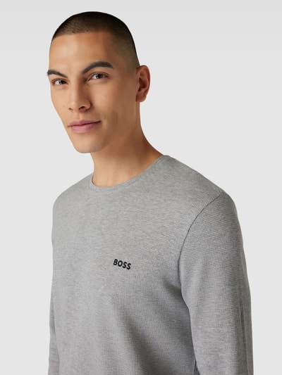 BOSS Longsleeve mit Logo-Stitching Hellgrau 3