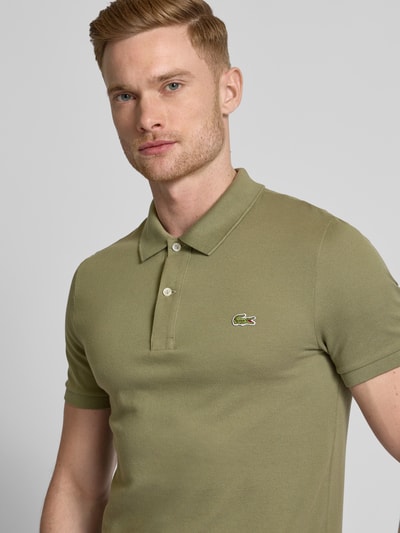 Lacoste Slim Fit Poloshirt mit Label-Patch Modell 'PIQUE' Oliv 3