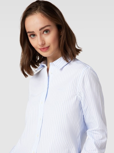 Gant Bluzka koszulowa z bawełny ze wzorem w paski Jasnoniebieski 3