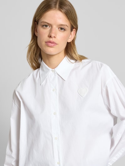 Hugo Blue Bluzka koszulowa o kroju regular fit z haftem model ‘Elisana’ Biały 3