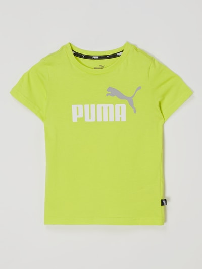 Puma T-shirt o kroju regular fit z bawełny Żółty 1