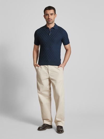 Matinique Slim Fit Poloshirt mit kurzer Knopfleiste Modell 'Heritage' Marine 1